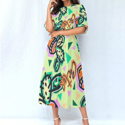 All-Over Print Women's Elastic Waist Dress