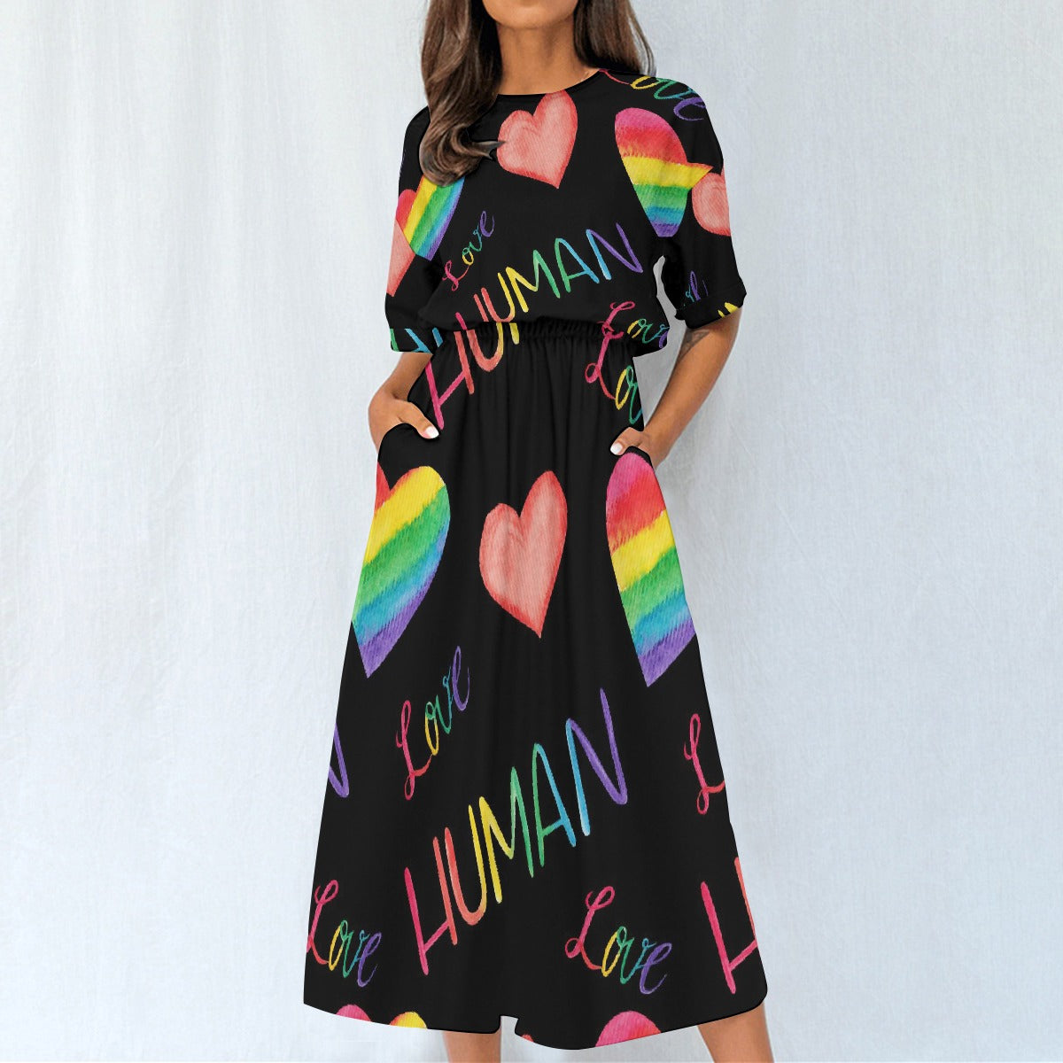 All-Over Print Women's Elastic Waist Dress