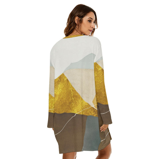 All-Over Print  Women's Loose Crew Neck Dress