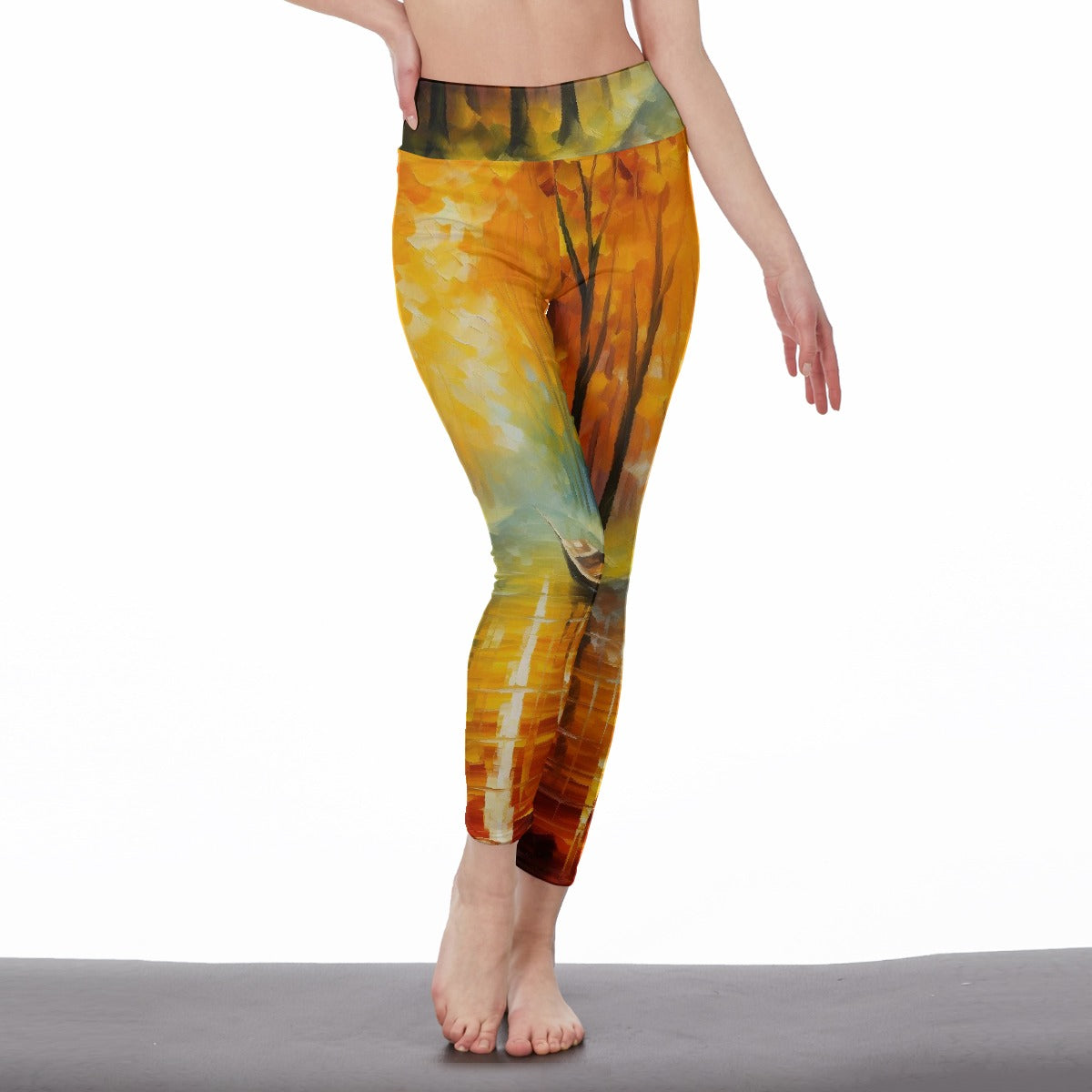 All-Over Print Women's High Waist Leggings | Side Stitch Closure