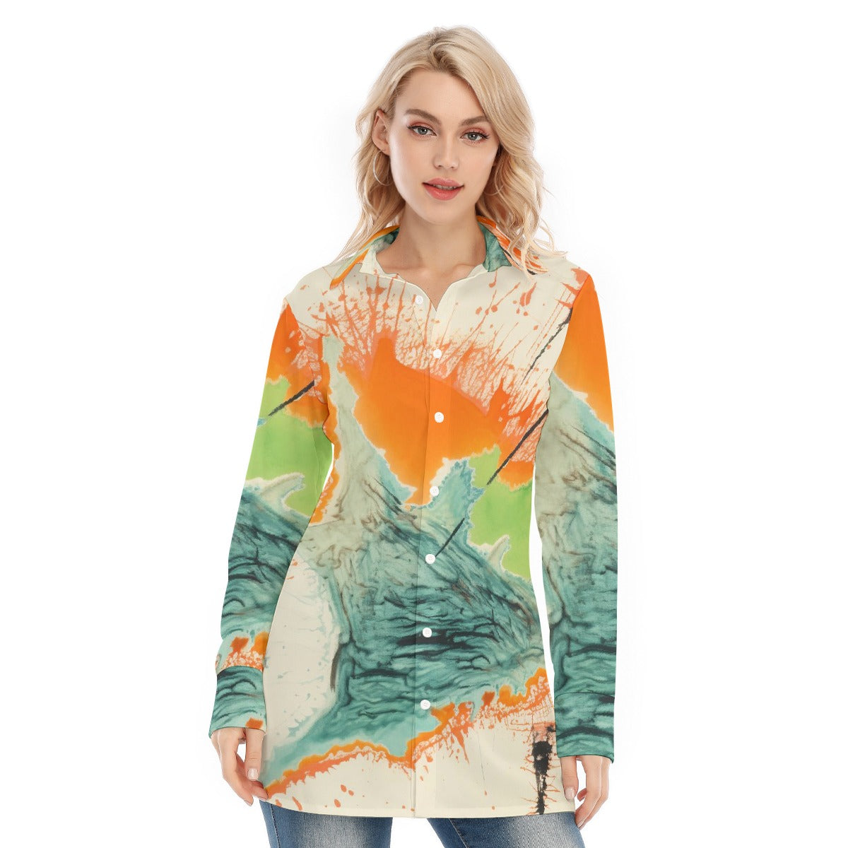 All-Over Print Women's Long Shirt