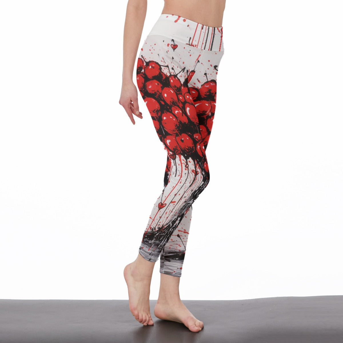 All-Over Print Women's High Waist Leggings | Side Stitch Closure