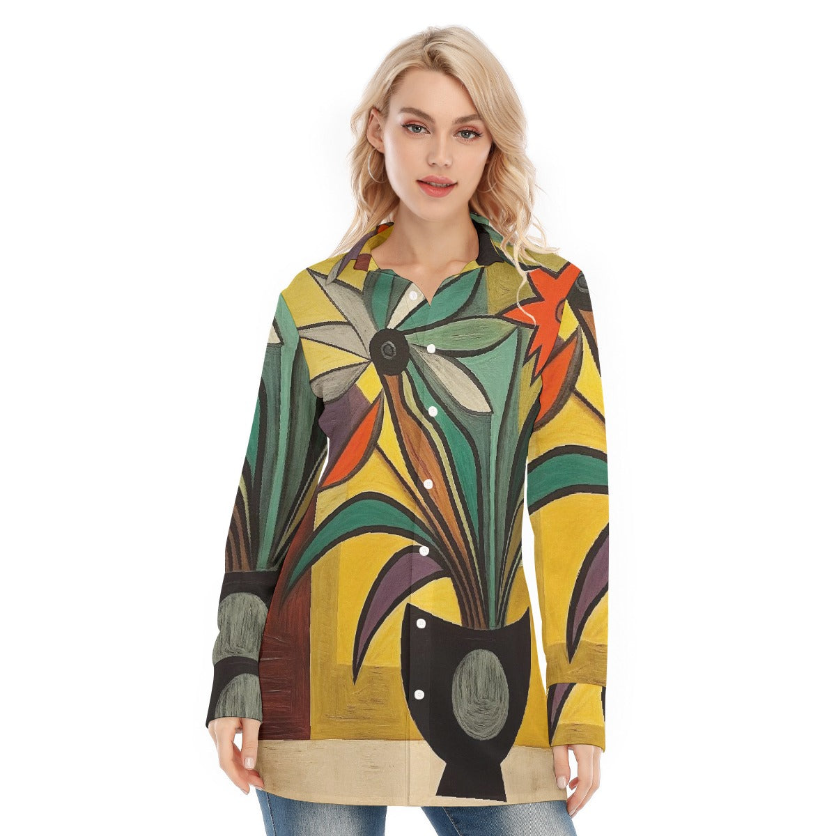 All-Over Print Women's Long Shirt