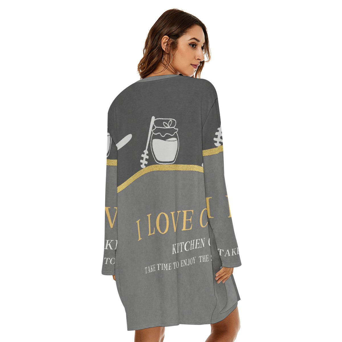 All-Over Print  Women's Loose Crew Neck Dress