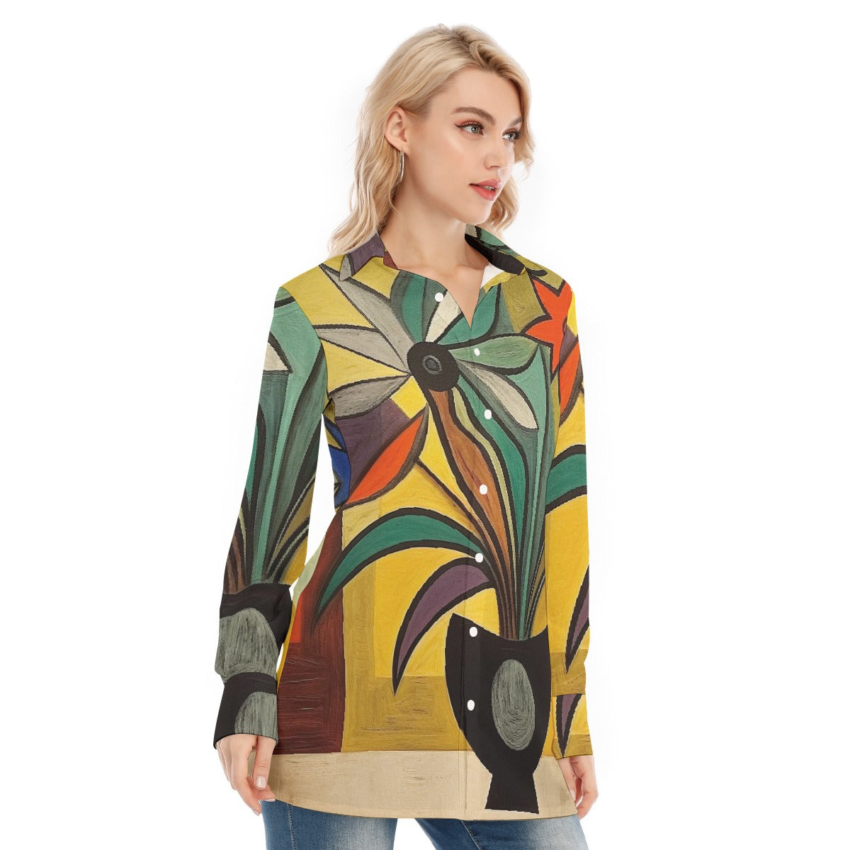 All-Over Print Women's Long Shirt