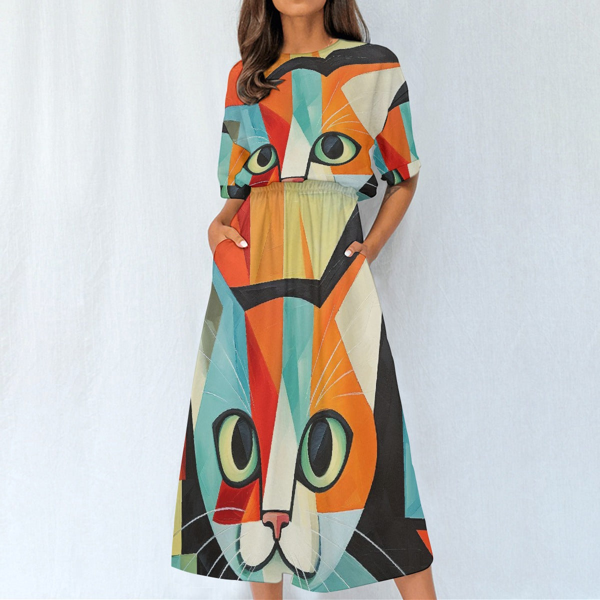 All-Over Print Women's Elastic Waist Dress