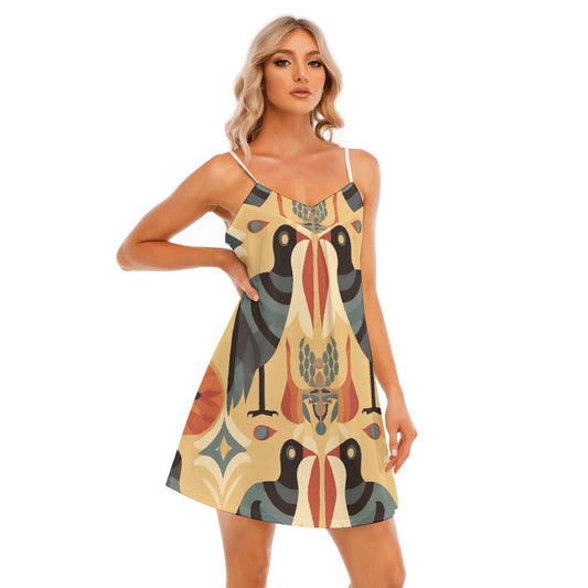 All-Over Print Women's V-neck Cami Dress