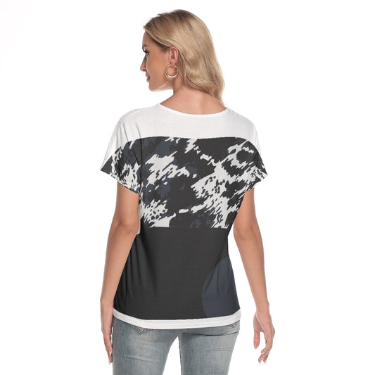 All-Over Print Women's Loose V-neck Short Sleeve T-shirt