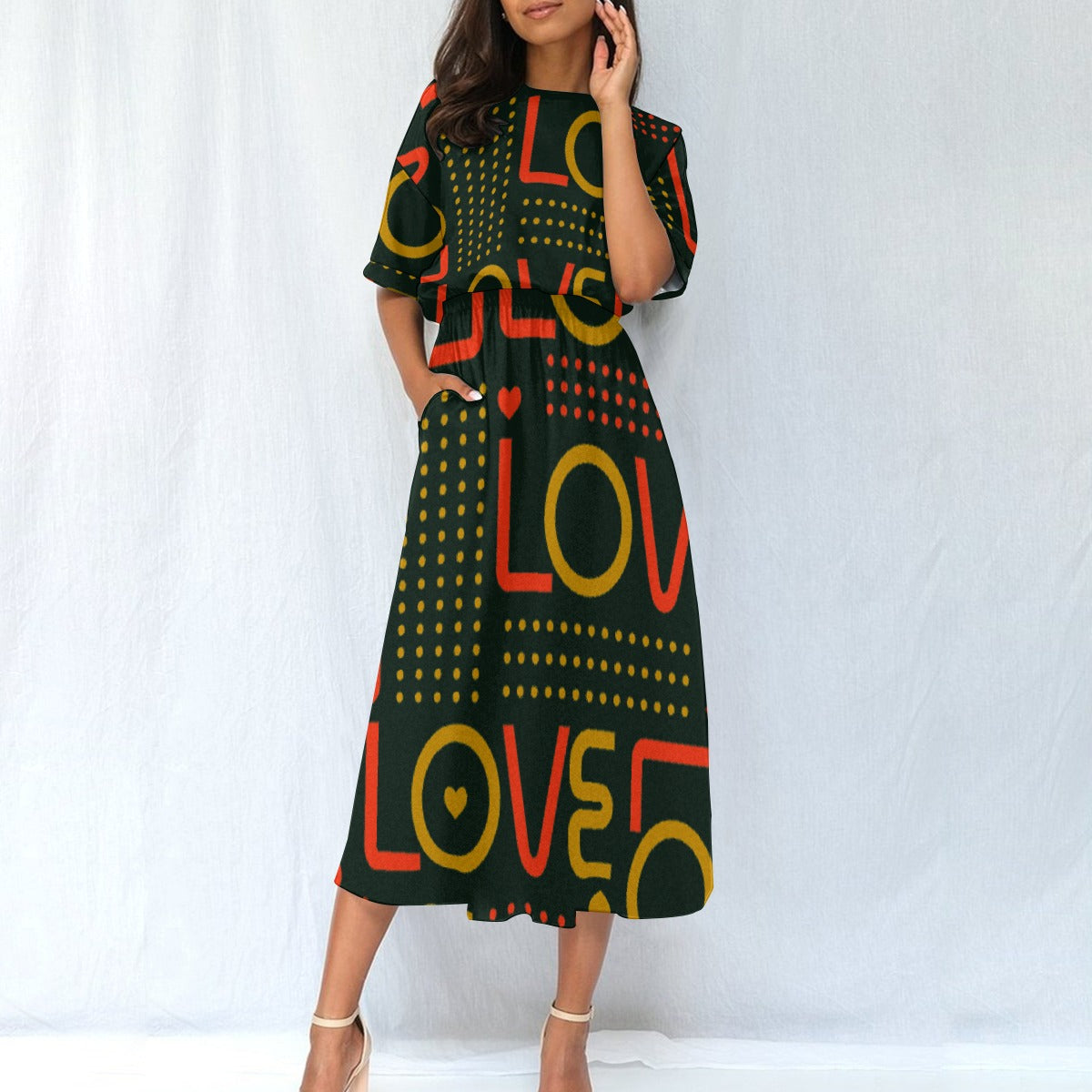 All-Over Print Women's Elastic Waist Dress