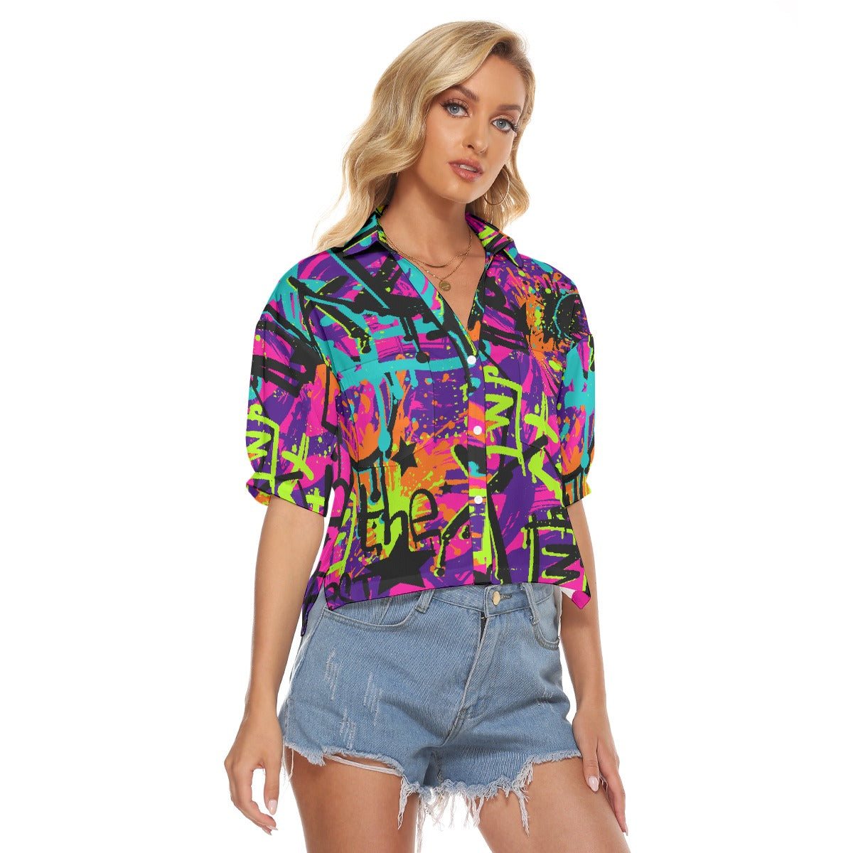 All-Over Print Women's V-neck Shirts