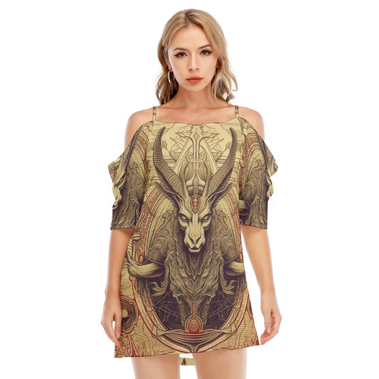 All-Over Print Women's Off-shoulder Cami Dress