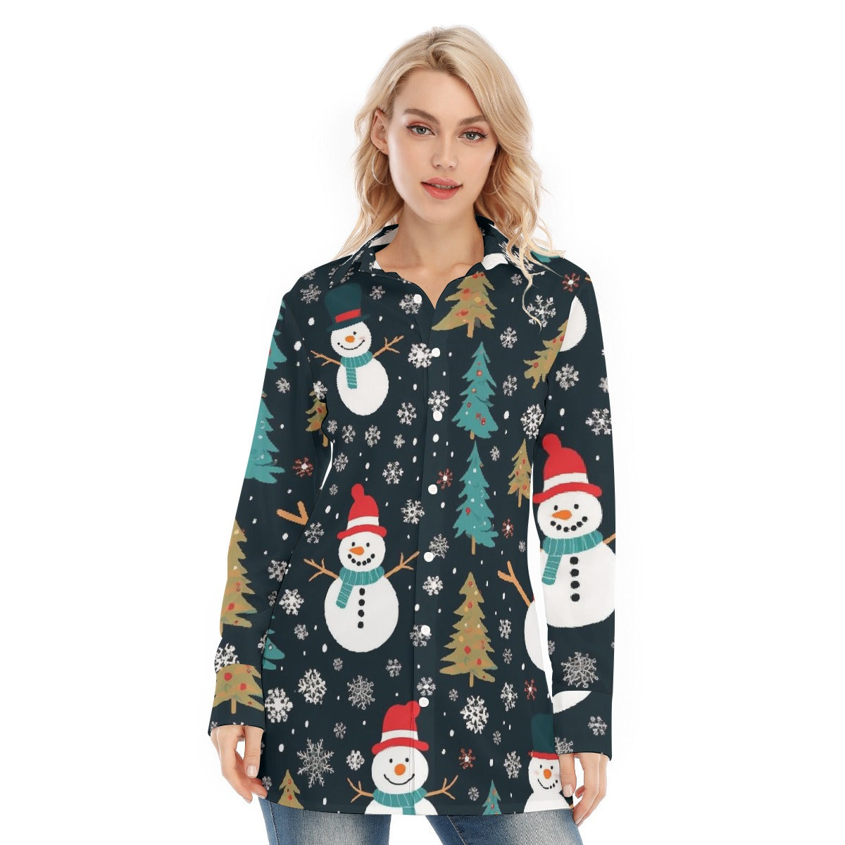 All-Over Print Women's Long Shirt