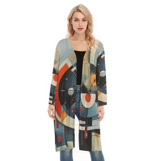 All- Over Print Women's Long Sleeve Mesh Cardigan