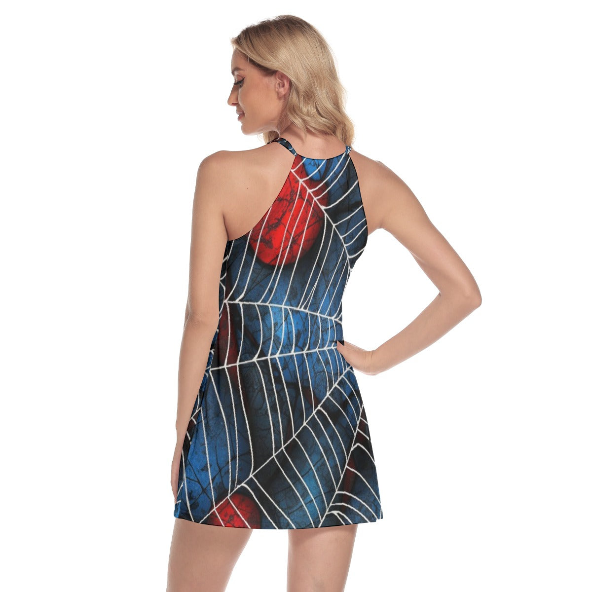 All-Over Print Women's Round Neck Above Knee Dress