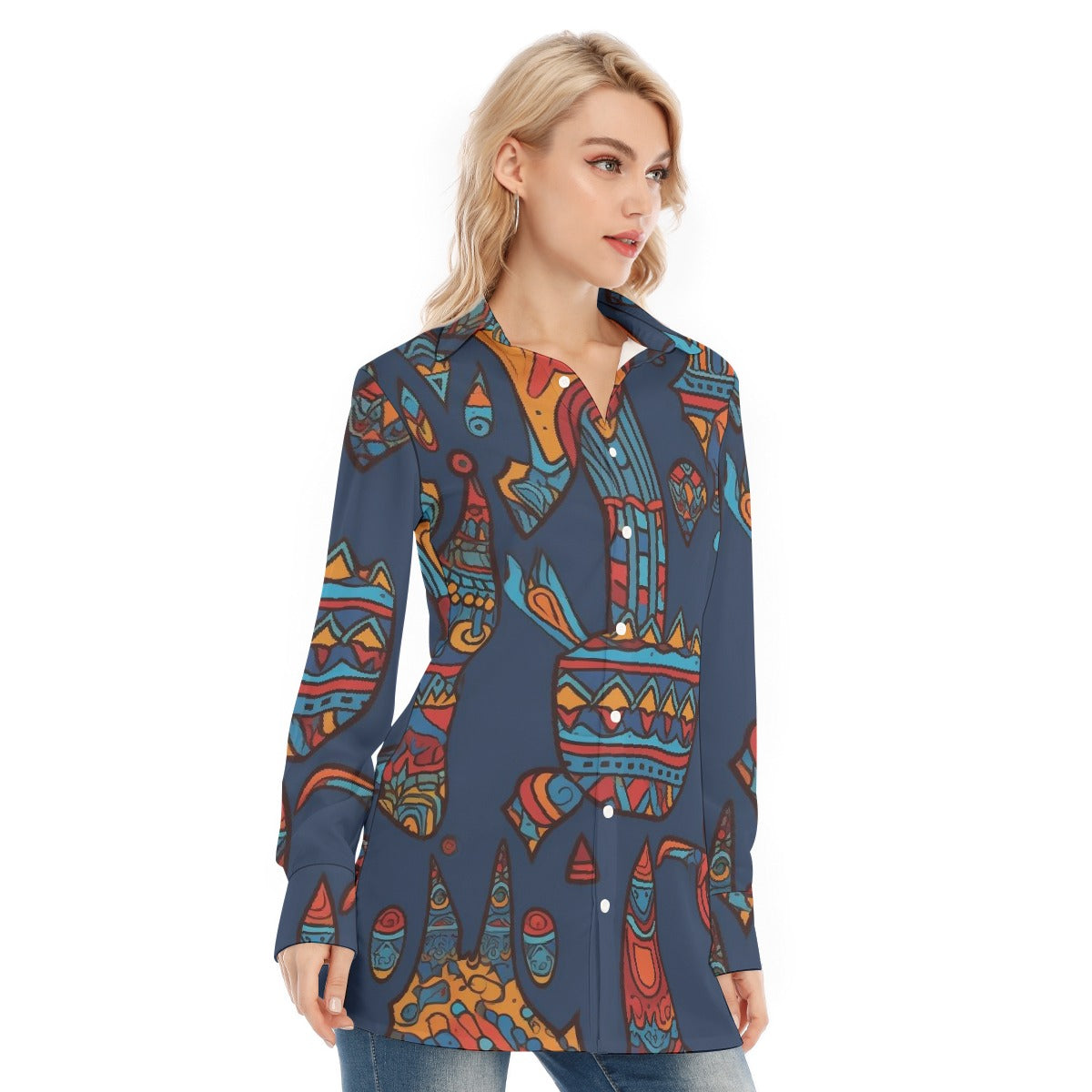 All-Over Print Women's Long Shirt