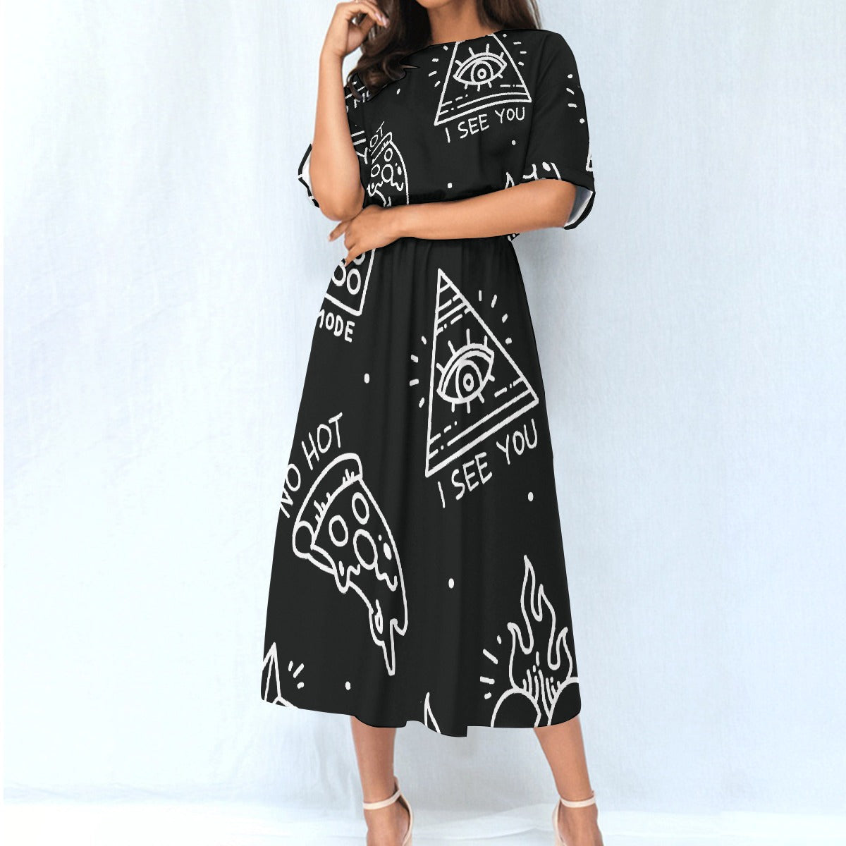 All-Over Print Women's Elastic Waist Dress