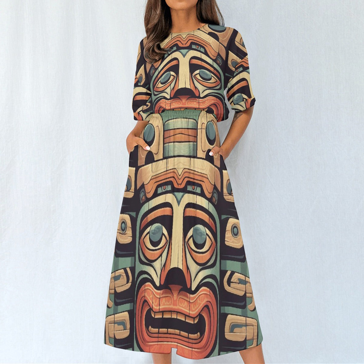 All-Over Print Women's Elastic Waist Dress