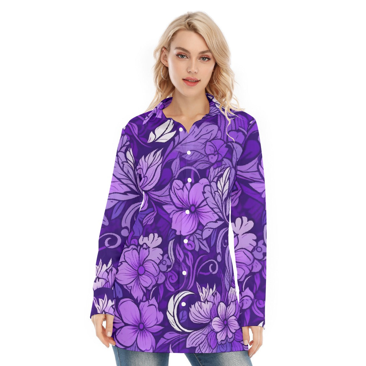 All-Over Print Women's Long Shirt