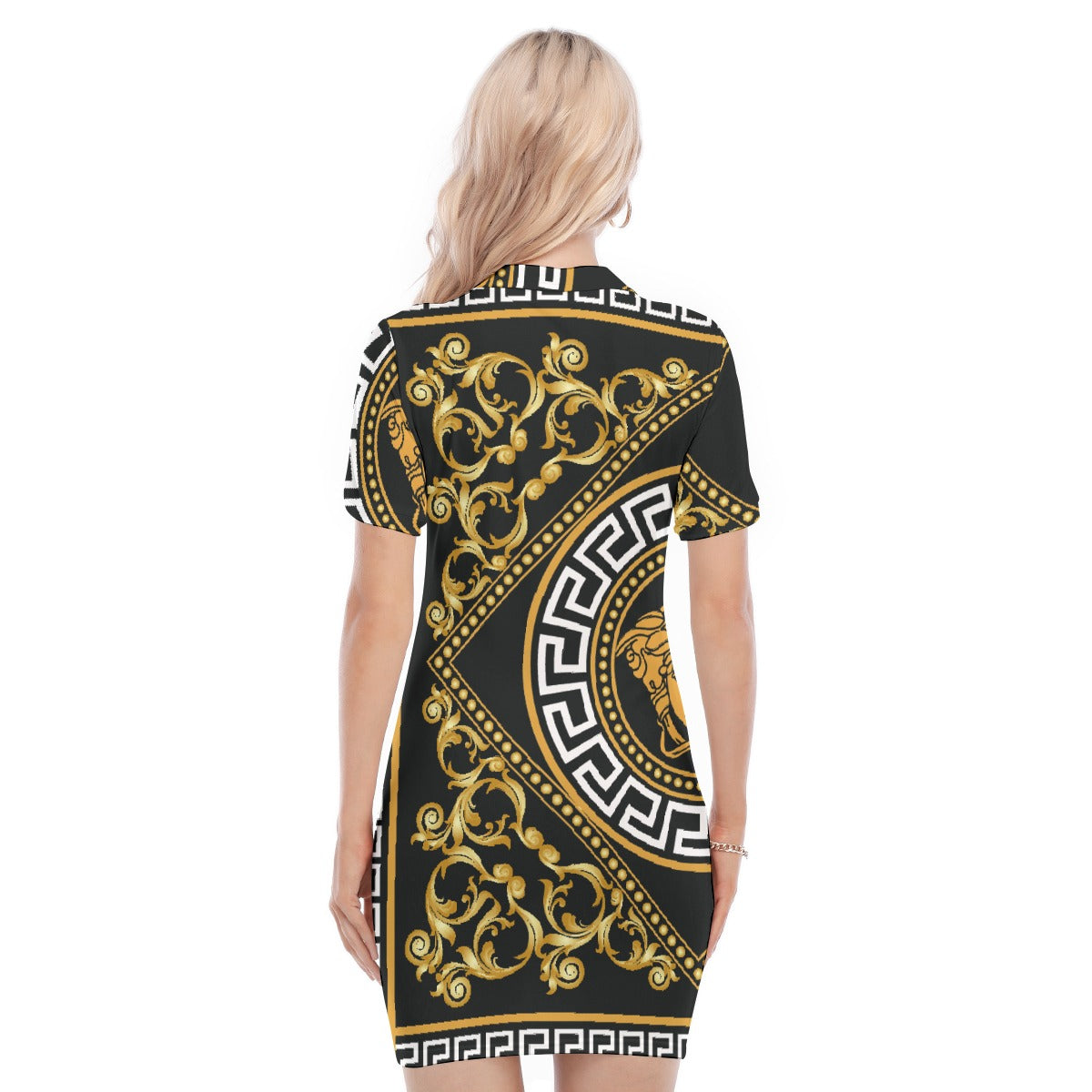 All-Over Print Women's Polo Collar Dress