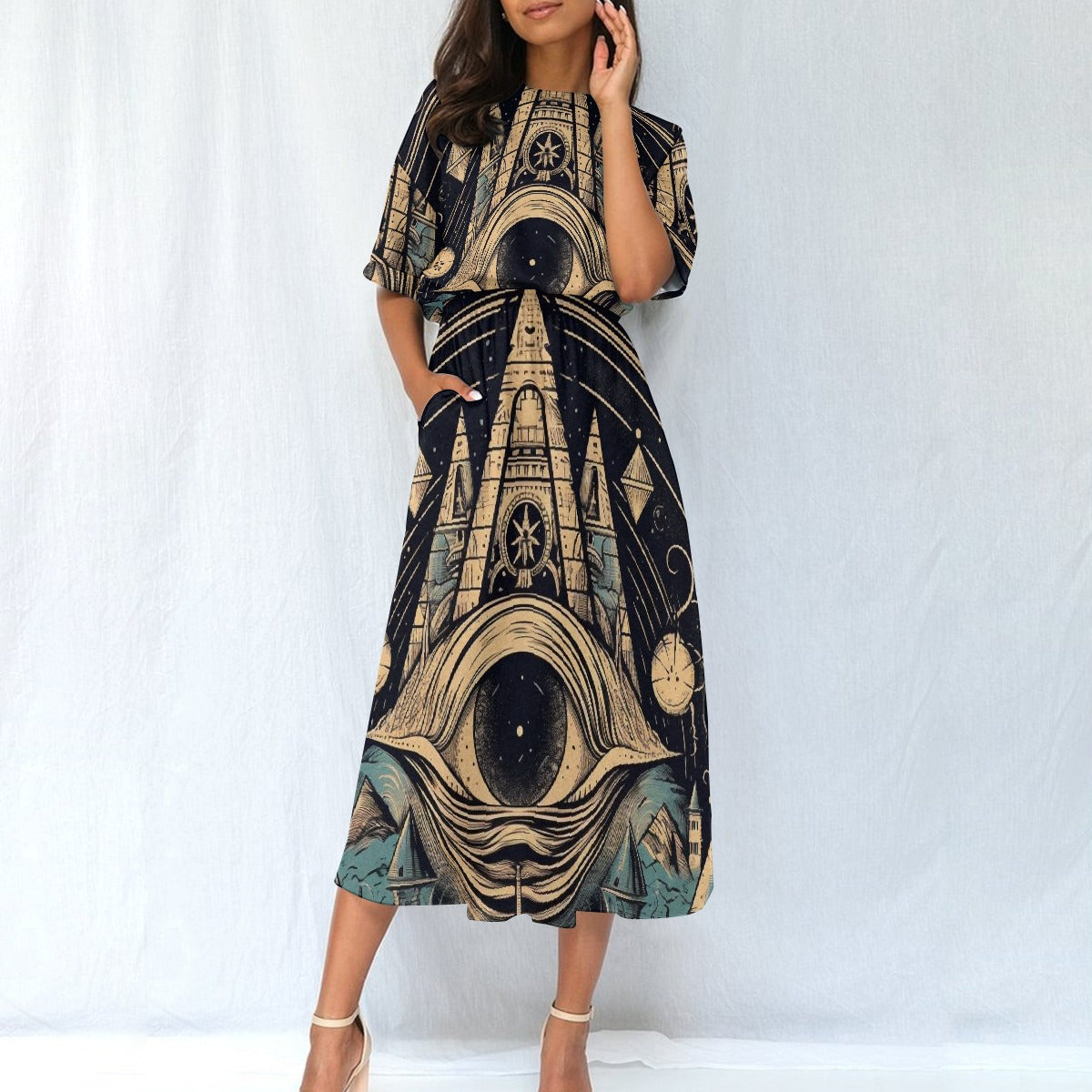 All-Over Print Women's Elastic Waist Dress