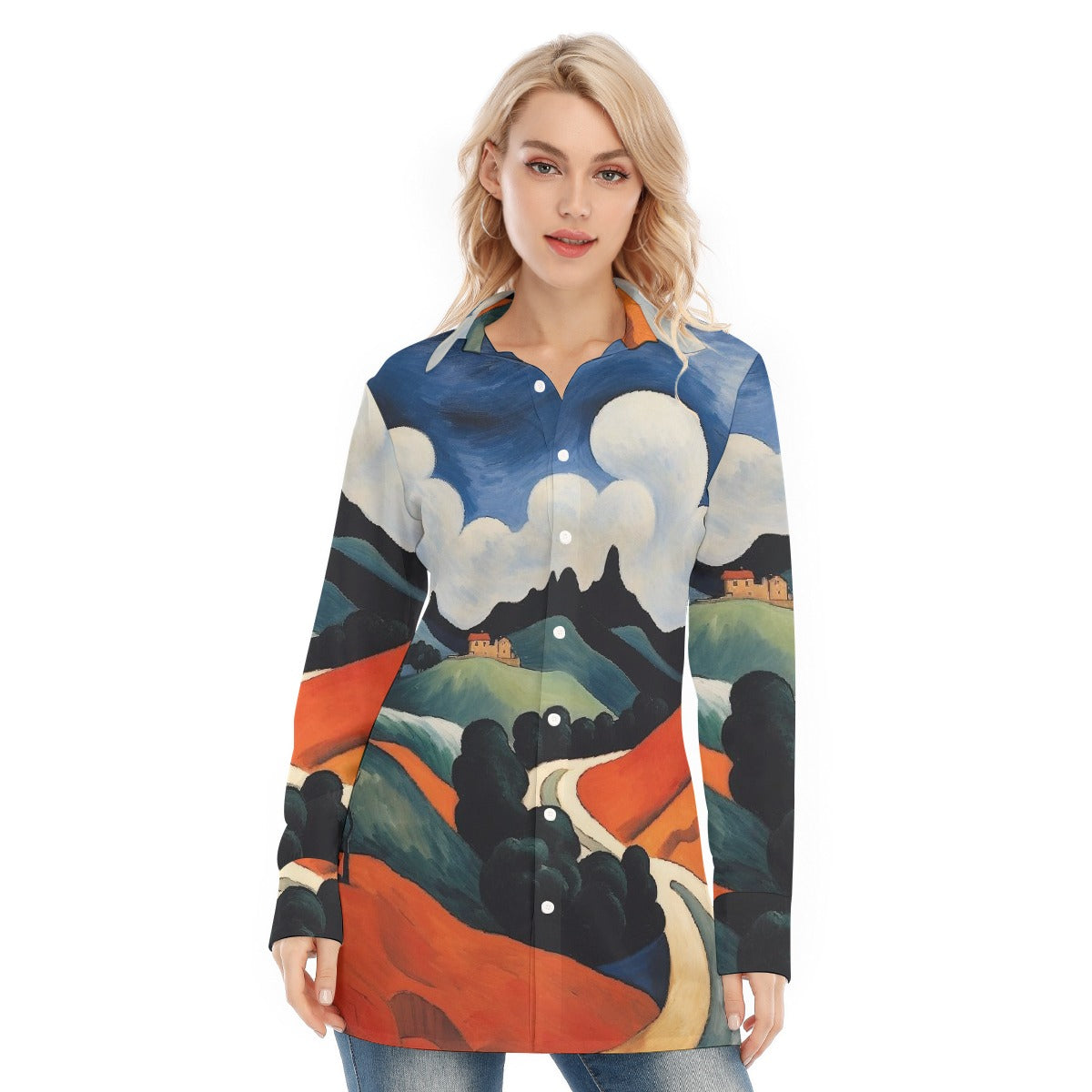 All-Over Print Women's Long Shirt