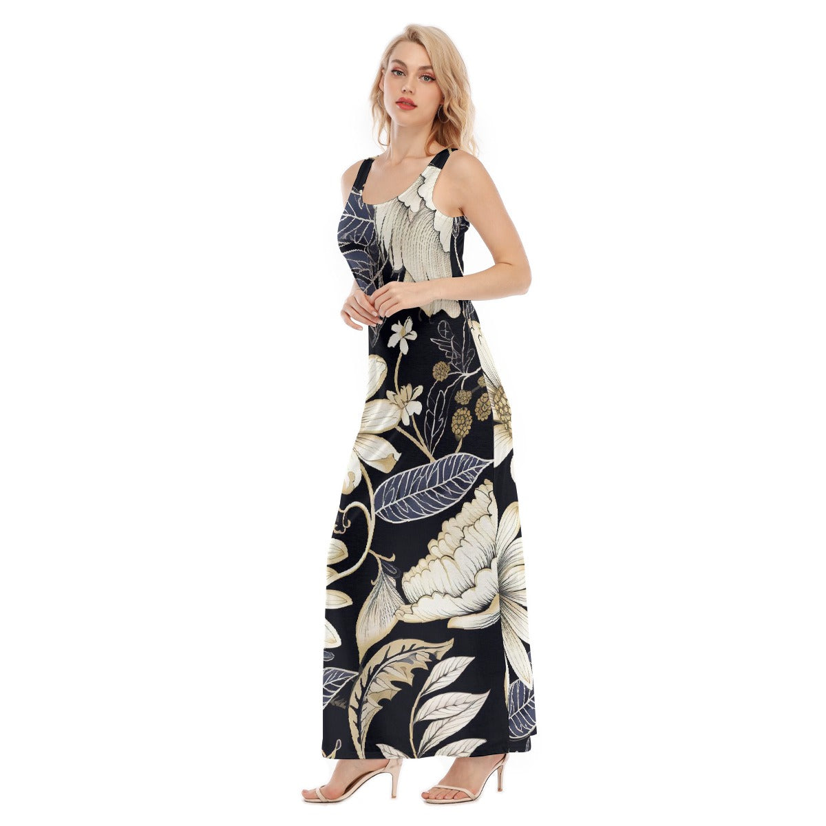 All-Over Print Women's Vest Dress | Length To Ankle