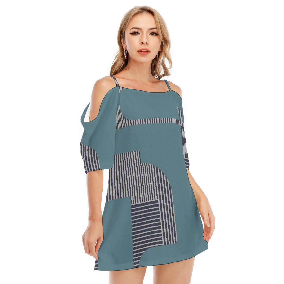 All-Over Print Women's Off-shoulder Cami Dress