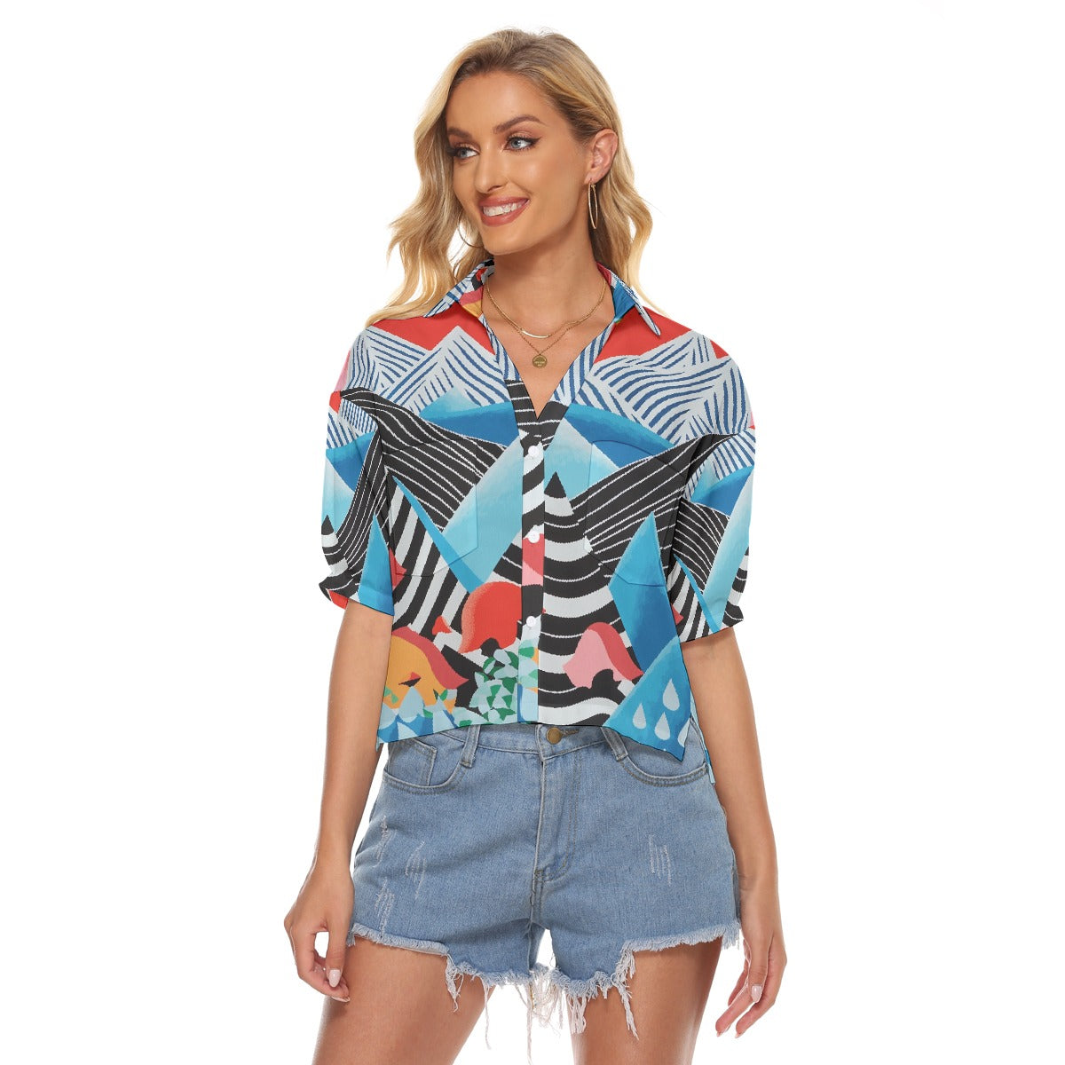 All-Over Print Women's V-neck Shirts