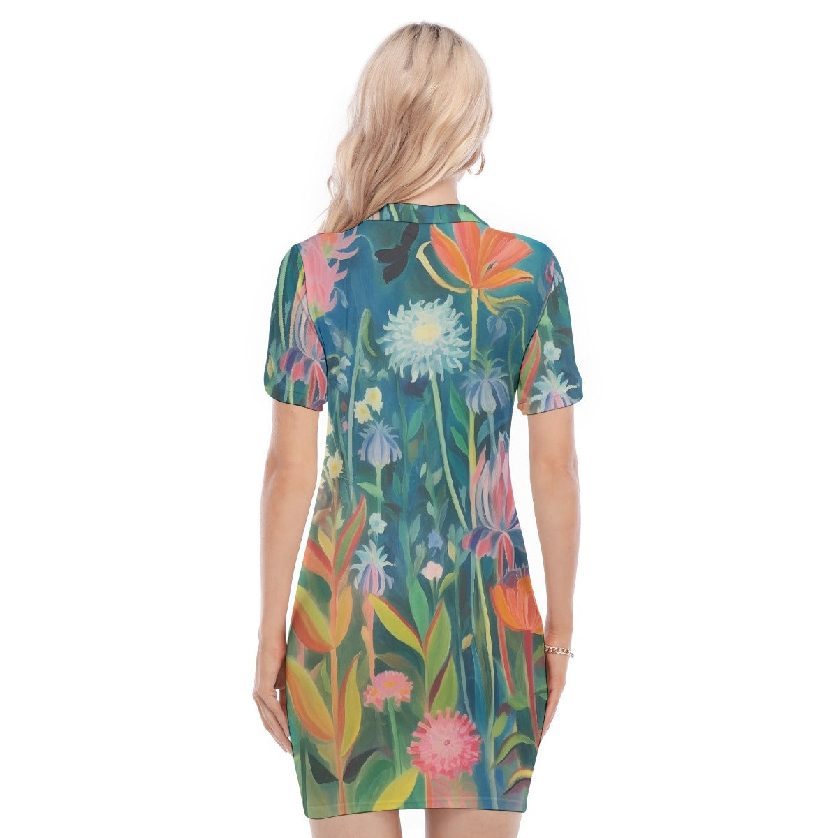 All-Over Print Women's Polo Collar Dress