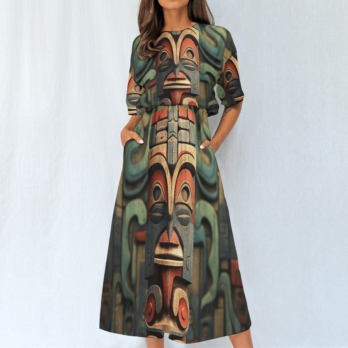 All-Over Print Women's Elastic Waist Dress