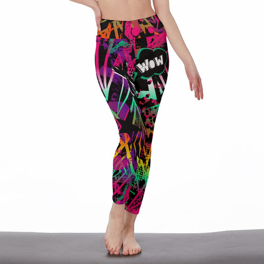 All-Over Print Women's High Waist Leggings | Side Stitch Closure