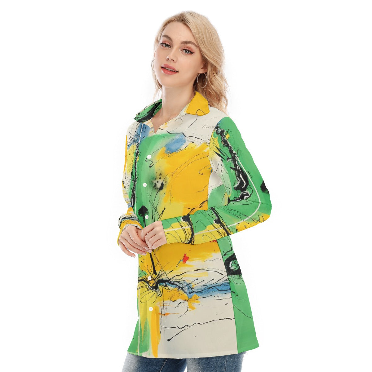 All-Over Print Women's Long Shirt