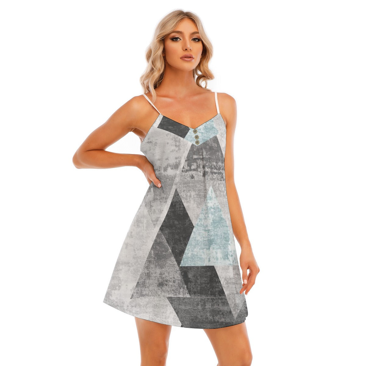 All-Over Print Women's V-neck Cami Dress