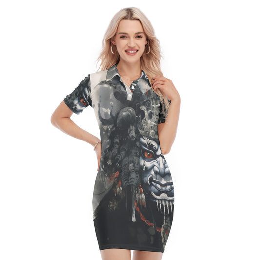 All-Over Print Women's Polo Collar Dress