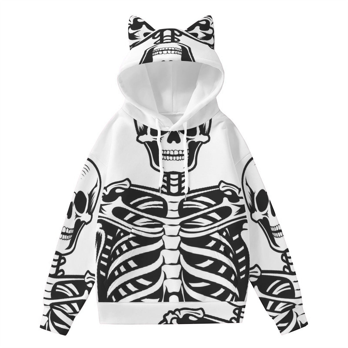 All-Over Print Women’s Hoodie With Decorative Ears