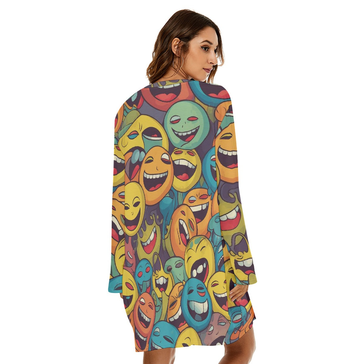 All-Over Print  Women's Loose Crew Neck Dress