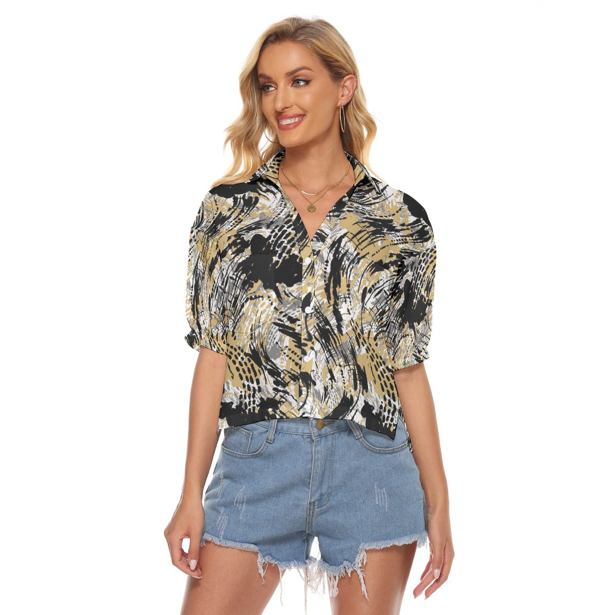 All-Over Print Women's V-neck Shirts