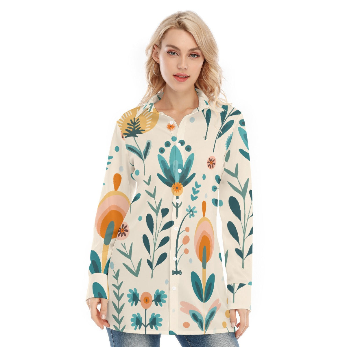 All-Over Print Women's Long Shirt