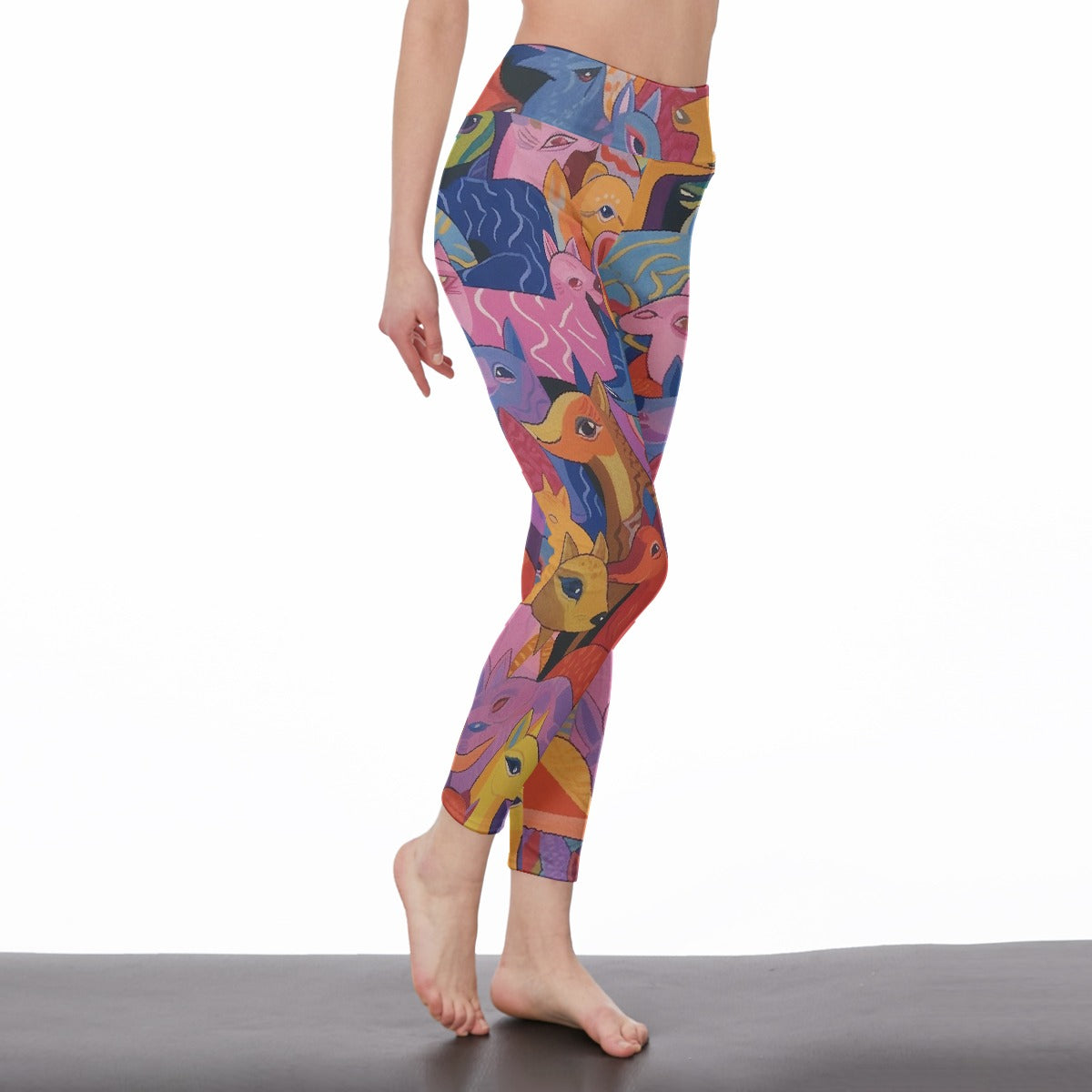 All-Over Print Women's High Waist Leggings | Side Stitch Closure