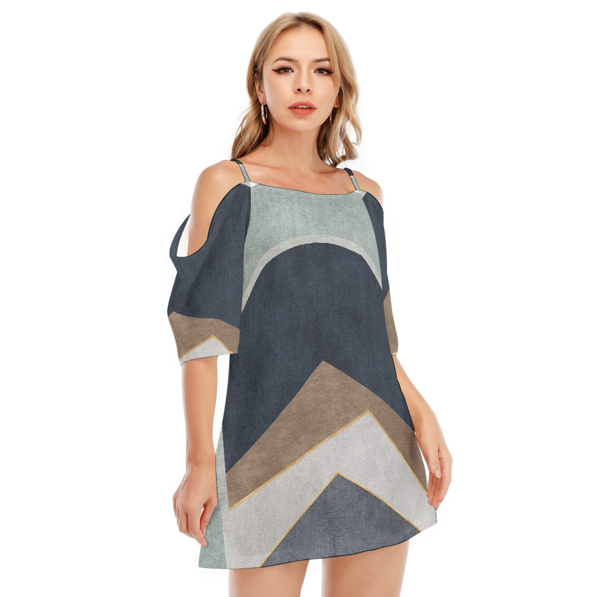 All-Over Print Women's Off-shoulder Cami Dress