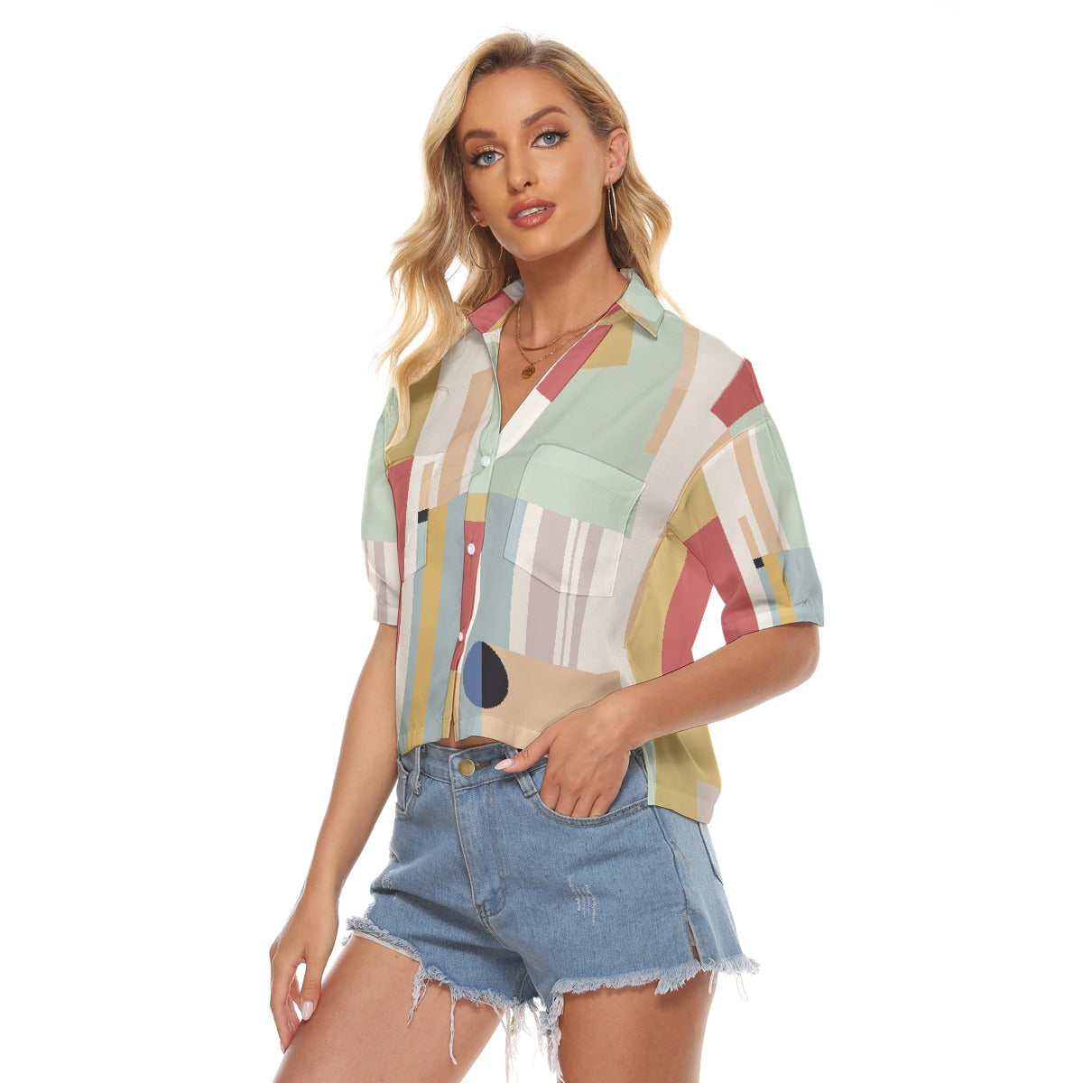 All-Over Print Women's V-neck Shirts