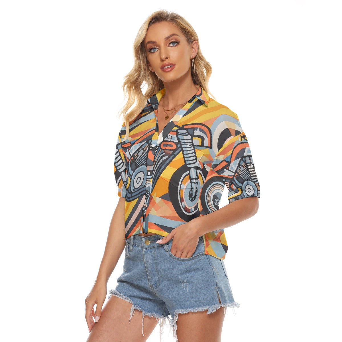 All-Over Print Women's V-neck Shirts