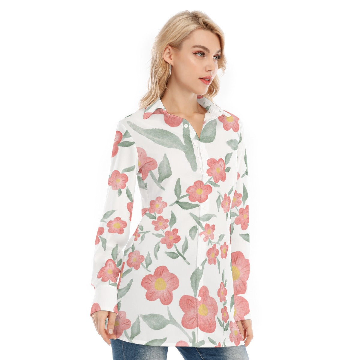 All-Over Print Women's Long Shirt