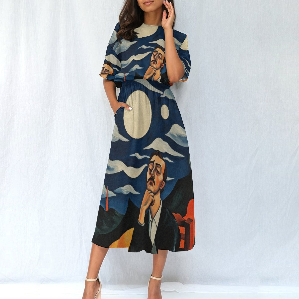 All-Over Print Women's Elastic Waist Dress