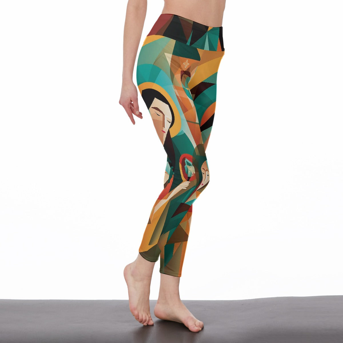 All-Over Print Women's High Waist Leggings | Side Stitch Closure