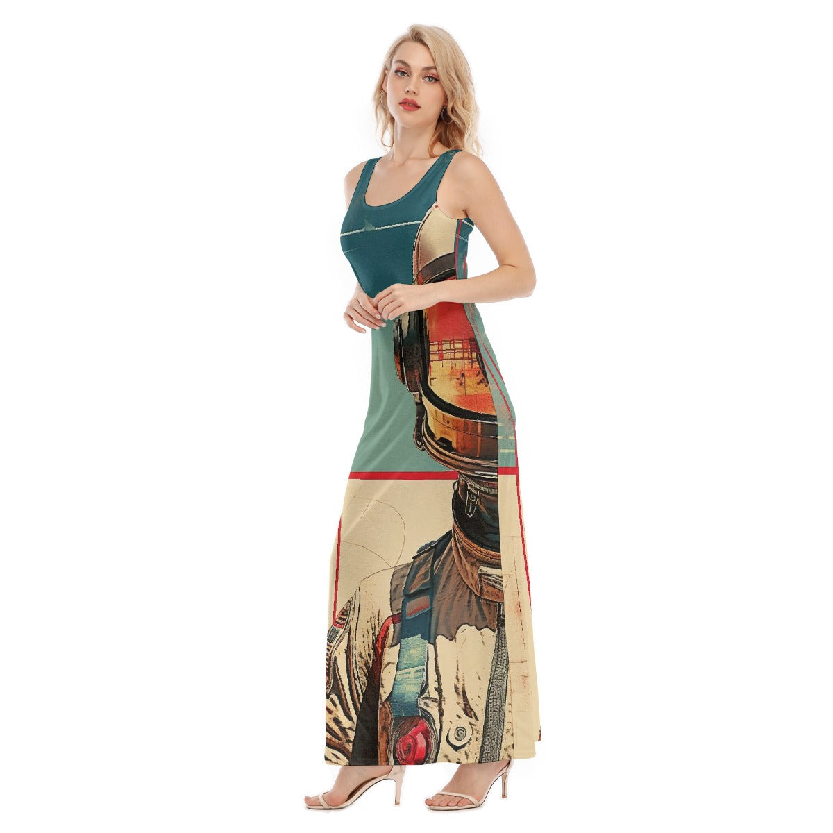 All-Over Print Women's Vest Dress | Length To Ankle