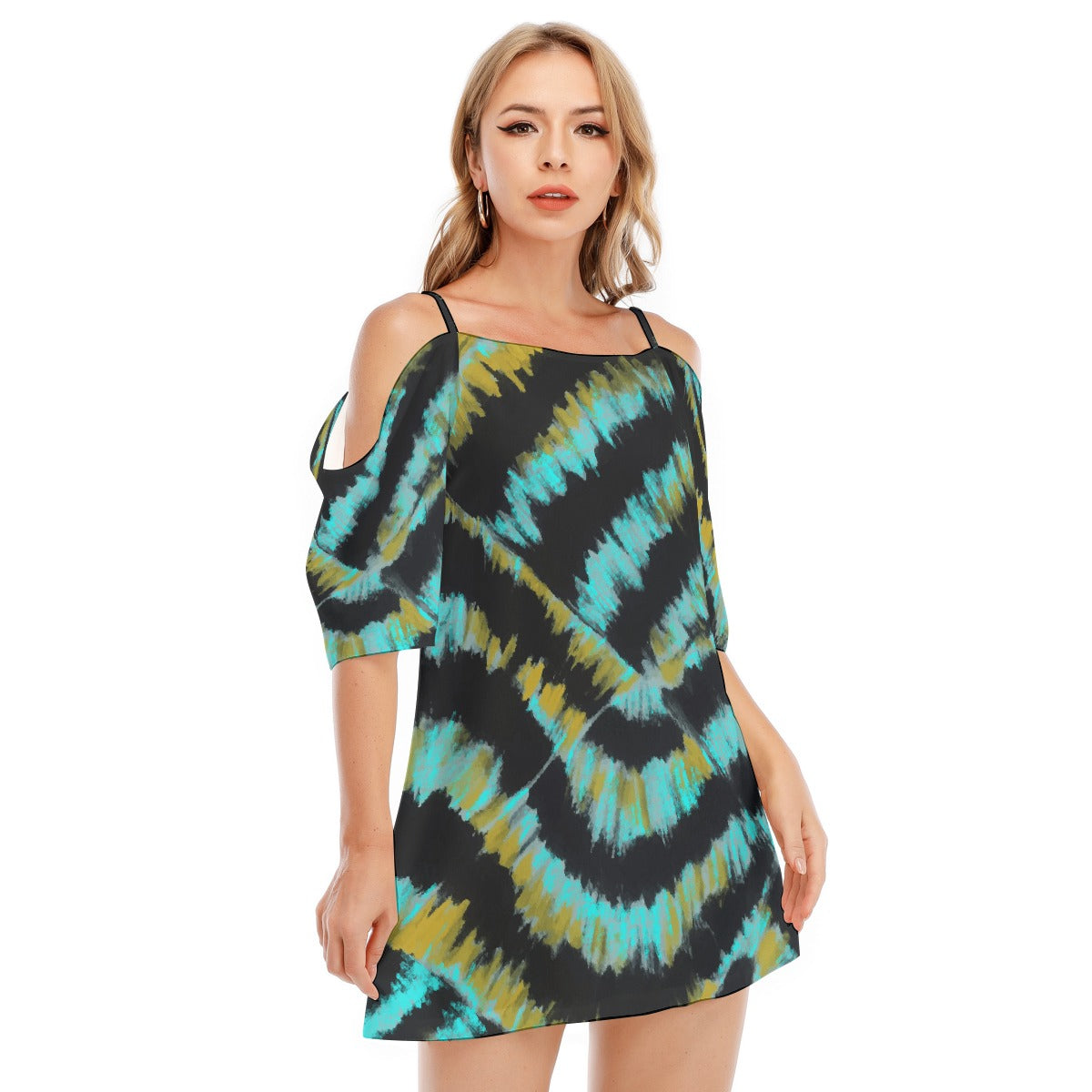 All-Over Print Women's Off-shoulder Cami Dress