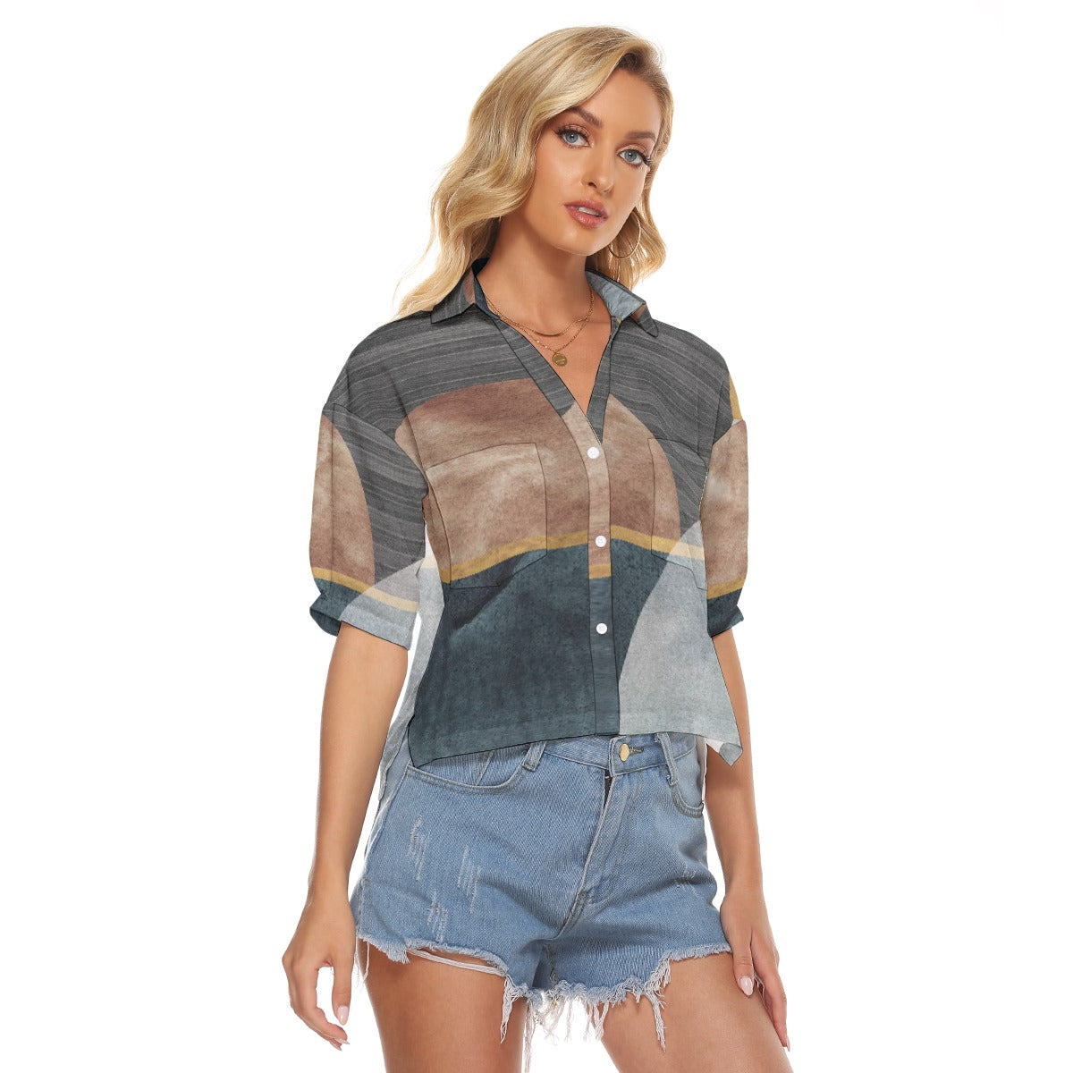 All-Over Print Women's V-neck Shirts