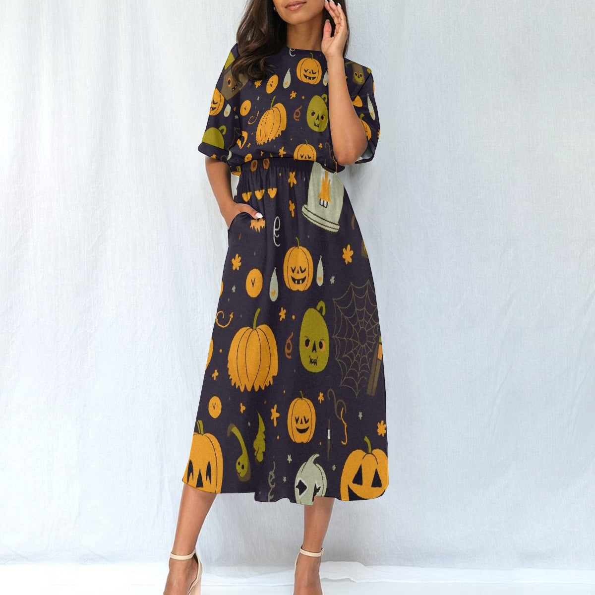 All-Over Print Women's Elastic Waist Dress