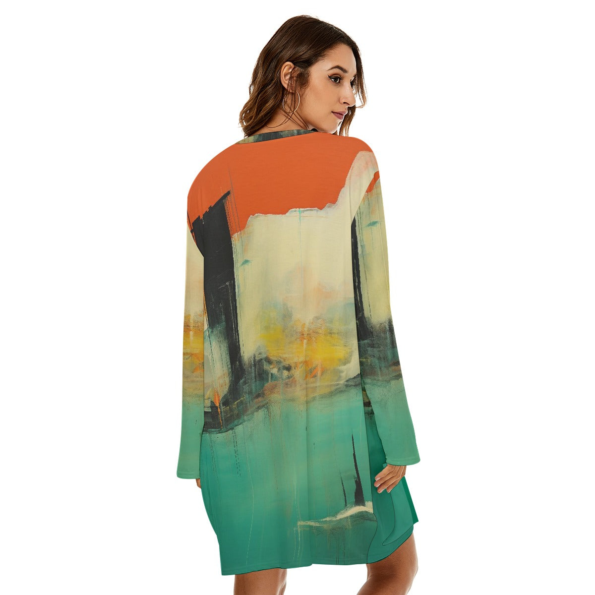 All-Over Print  Women's Loose Crew Neck Dress